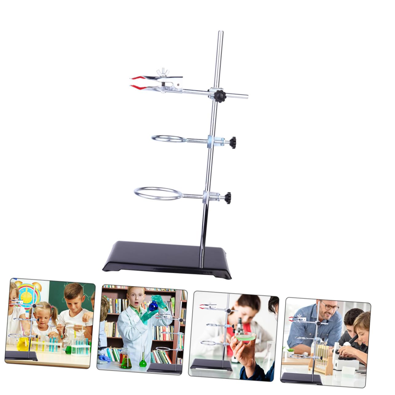 Laborstativ 40cm Edelstahl Mit Klemme Und Ringhalter Für Chemielabor Und Experimentierunterricht