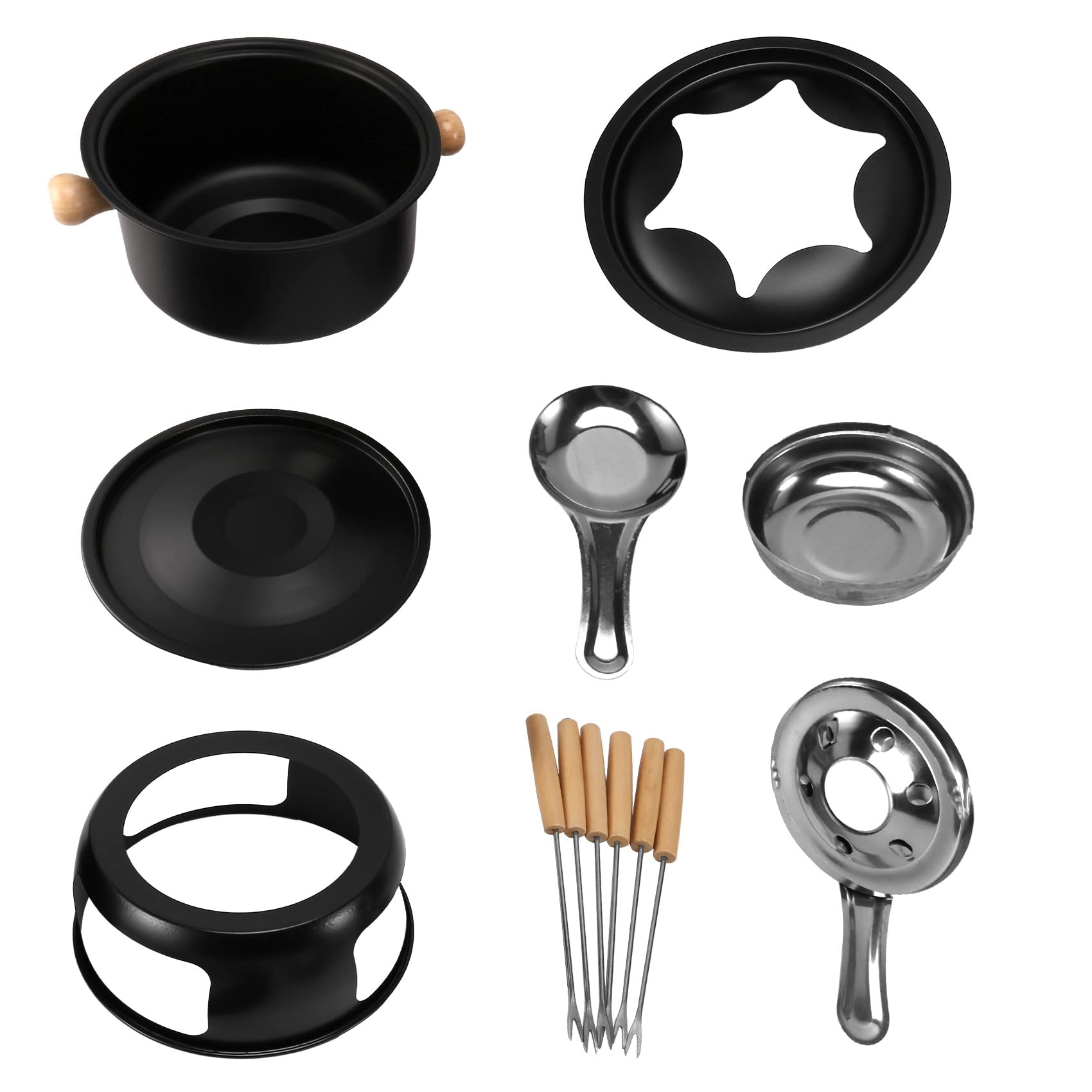 Set per Fonduta al Cioccolato Set per Fonduta Multifunzione in Acciaio al Carbonio per Gelato al Cioccolato con Formaggio Hot Pot