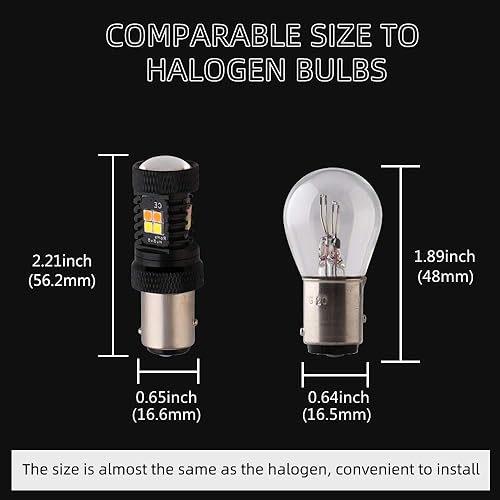 Miniatura 8 de GLL 3157 3030 16 SMD ámbar  blanco interruptor de señal de giro LED bombillas 4W 12V LED superbrillante 800 lúmenes 6000-6500K luz de freno (paquete