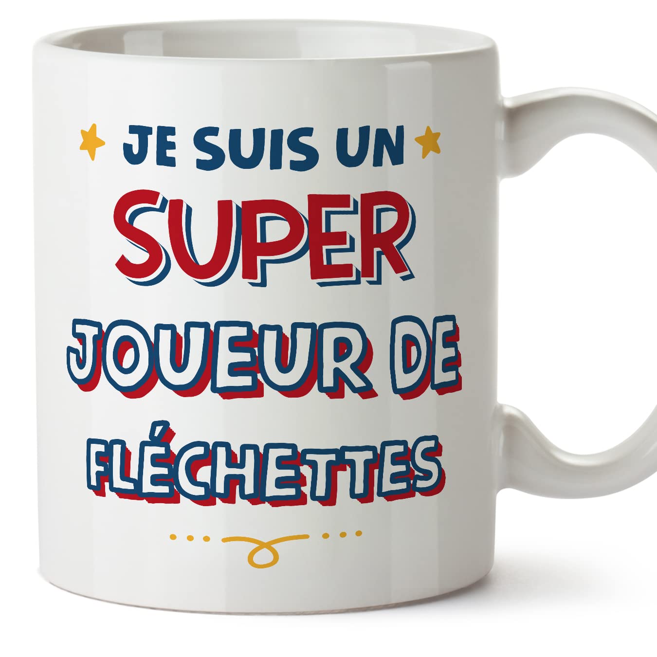 MUGFFINS Darts Player Man Mug - in French - Je Suis Super - Funny Gift for Colleagues - Ceramic 11oz Mug â image 1