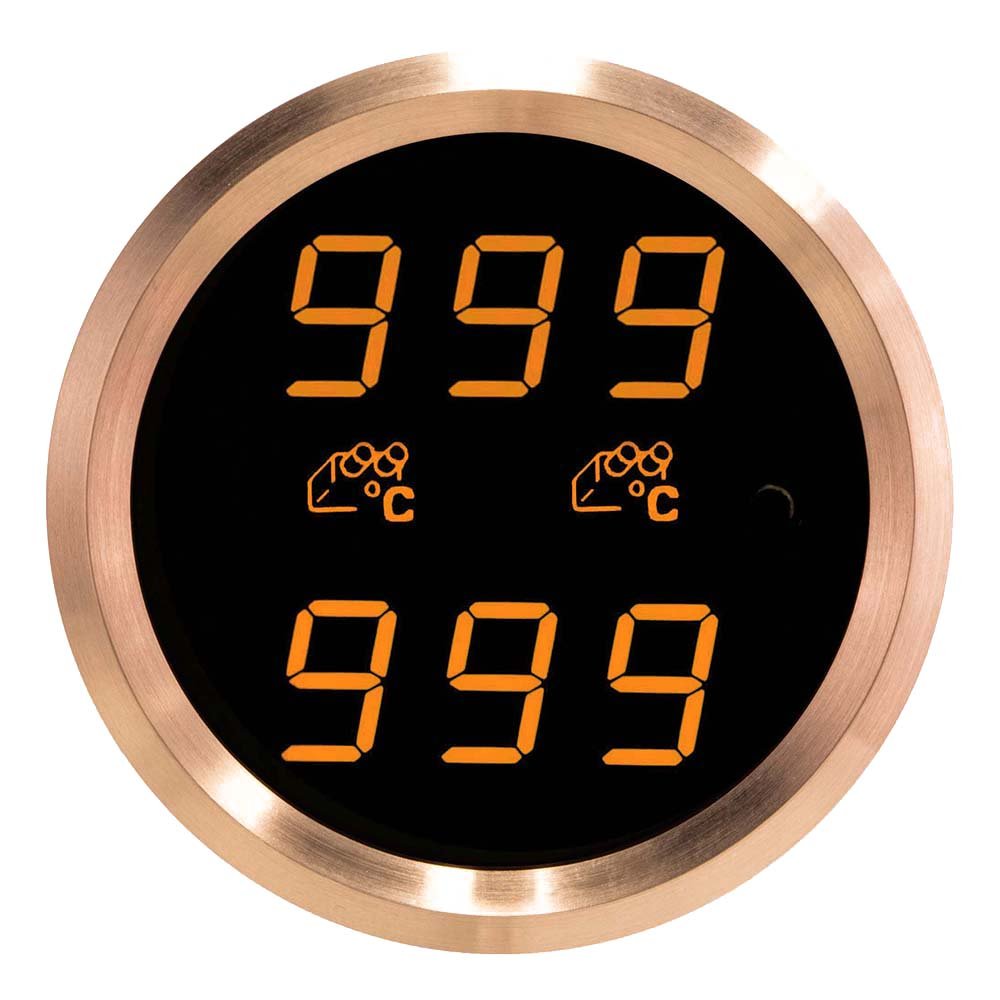 Dual-Display Gauge: Dual 1000 deg-C Digital EGT/Pyrometer/Exhaust-Gas Temperature Gauge (red/Silver)