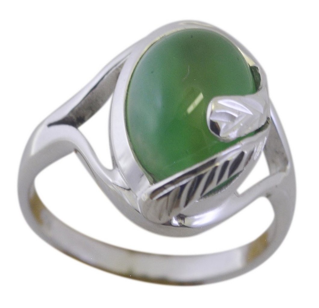 Bague onyx vert véritable alliance argent robuste anti-choc