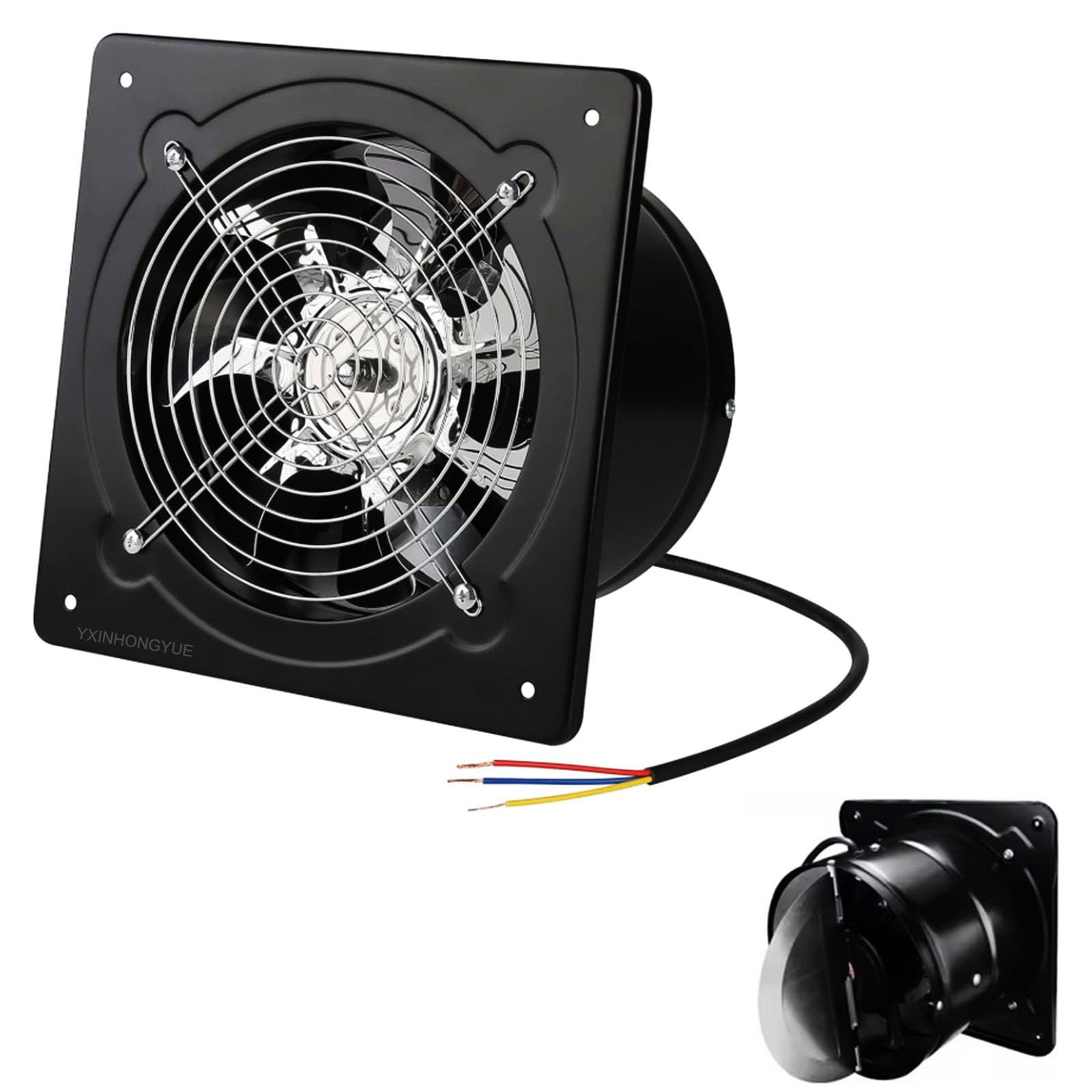 Industrial Kitchen Exhaust Fan 4"-8" Low Noise Bathroom Ventilator with Check Valve, 220V Through-Wall Ventilation for Residential Use, Quiet Operation, Energy Efficient