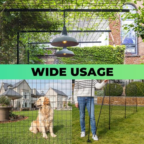 Image of Garden Fence Black PVC Coated Welded Wire Fencing 48 Inch x 100 Foot, 2 Inch x 3 Inch 16GA, Garden Border Fencing Roll Vinyl Coating Metal Wire Mesh for Yard Vegetable Plant Protection Poultry Netting