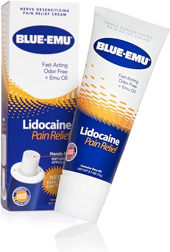 Blue Emu Blue-emu lidocaine - Crema para aliviar el dolor no infantil, sin olor, 2.7 onzas