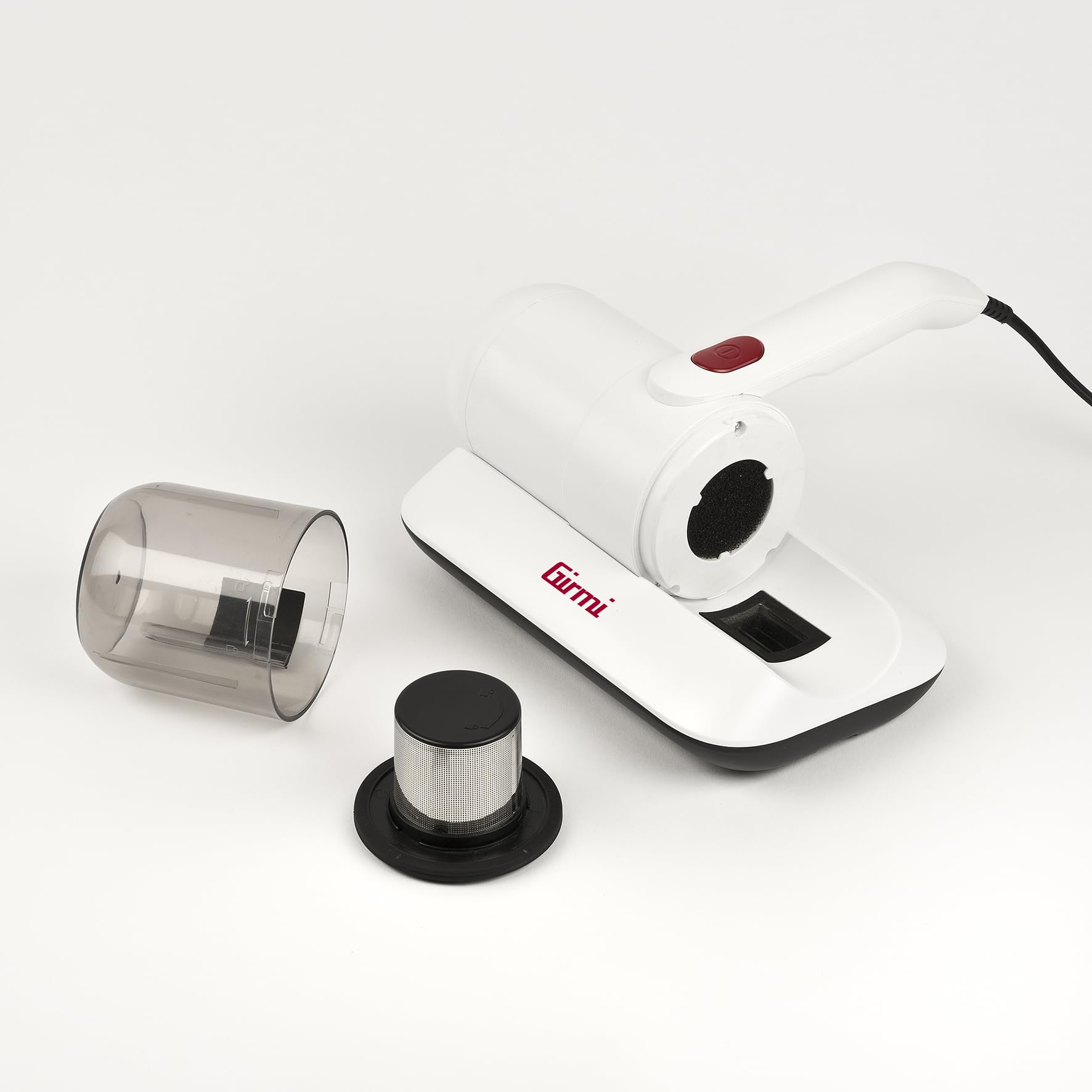 Girmi AP25 Vibra-Clean Battimaterassi, 300 W, Alta potenza 12 kPa, Lampada UV, Doppio filtro (metallo+HEPA), Cuscinetti Vibrawave, Rimuove acari, allergeni e polvere, Leggero
