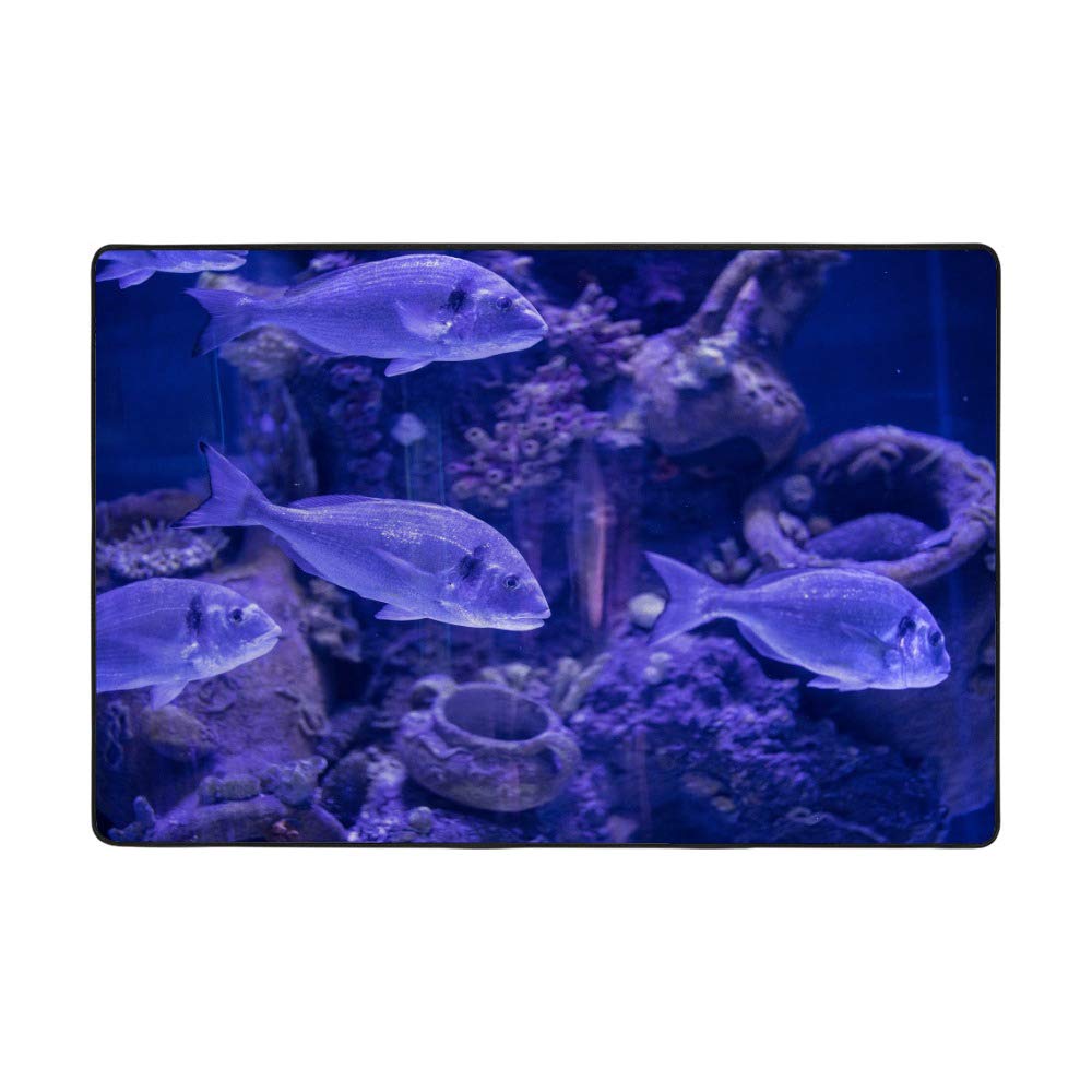 Tapis poisson violet Ruchen de salon en velours corail haute densité