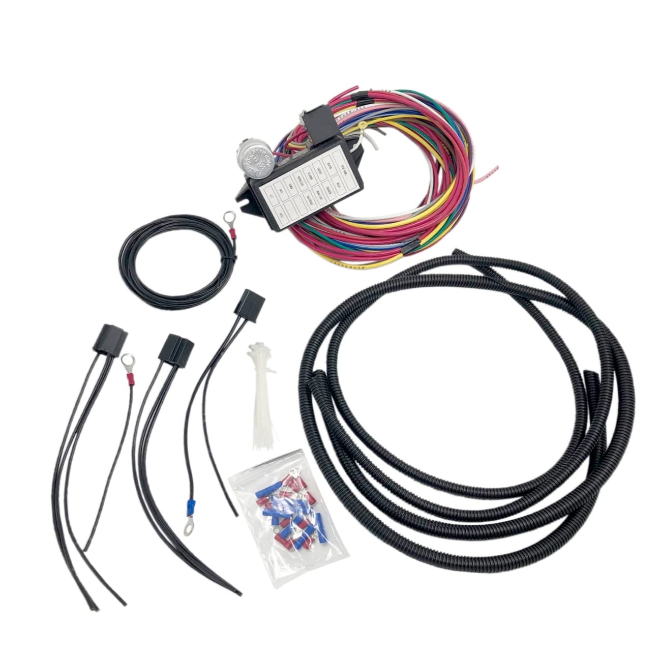 Universal 12 Circuit Wiring Harness,XL Wires for Muscle Car Hot Rod Street Rod