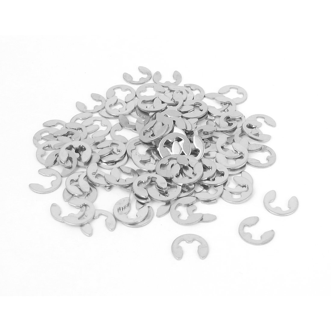 Sourcingmap Fastener External Retaining Ring E-Clip Circlip 4mm 100pcs