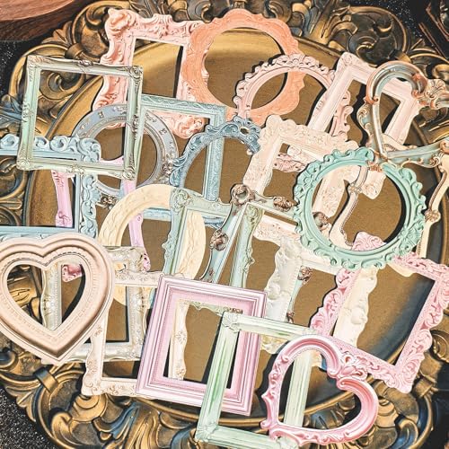 100 Pcs Vintage Frame Decorative Stickers - Scrapbooking Supplies for Planners Wedding Albums Junk Journals & Crafts (Color-1)