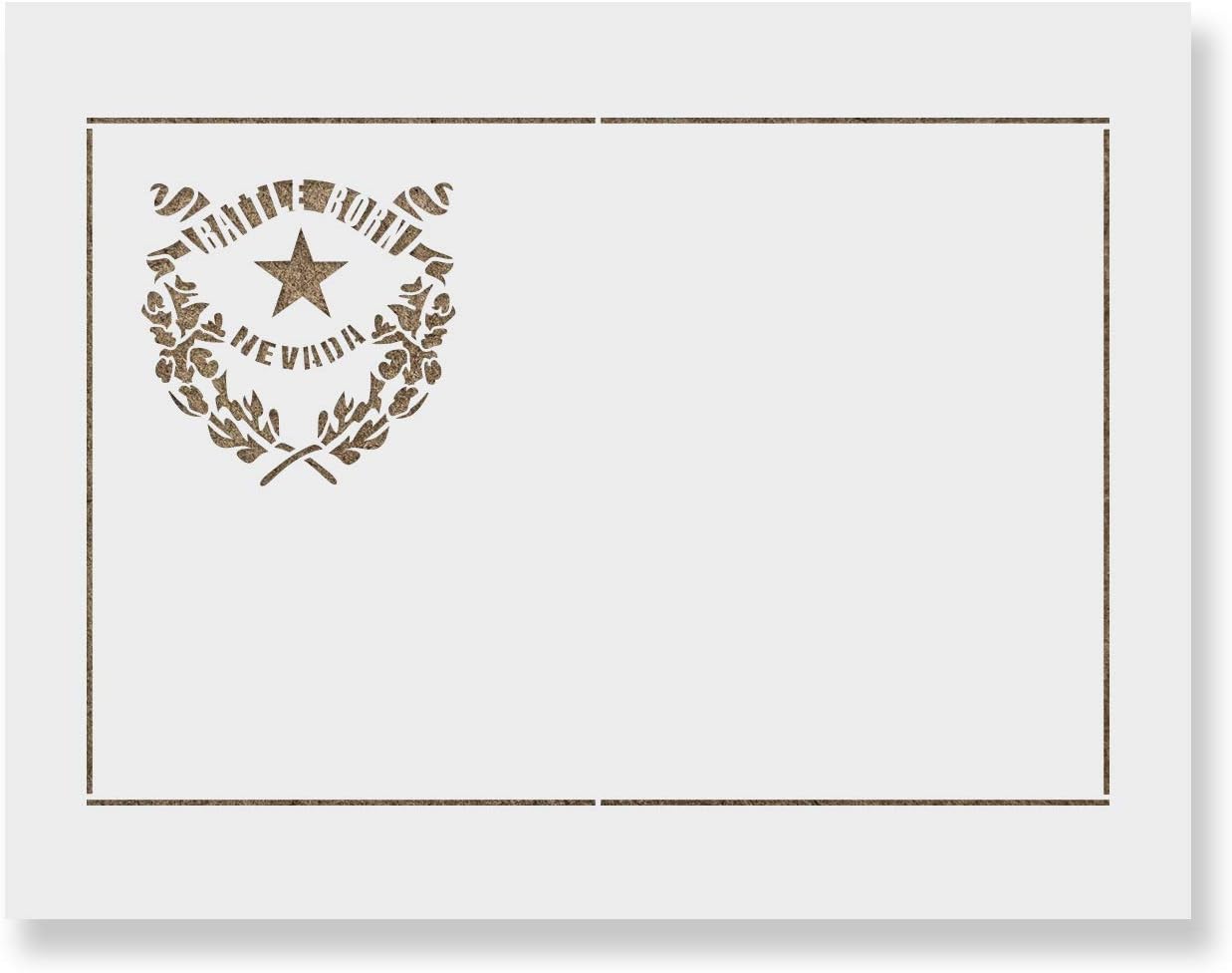 Nevada State Flag Stencil - Craft Iconic USA Landmarks and Symbols Easily, Nevada State, Flag Stencil