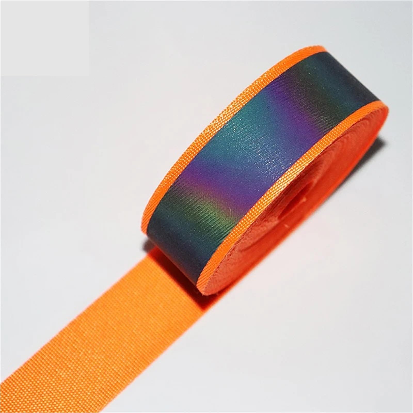cinta reflectante para ropa, Cinta reflectante arcoíris naranja fluorescente de 2,5 x 2 cm x (5-43) m(2.5x2cmx43.0meters)
