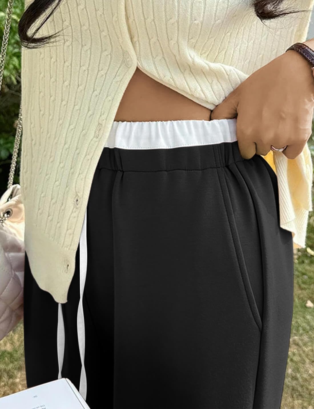 HeSaYep Women's Wide Leg Sweatpants High Waist Baggy Sweat Pants Straight Leg Drawstring Elastic Waisted Pants with Pockets - Image 5