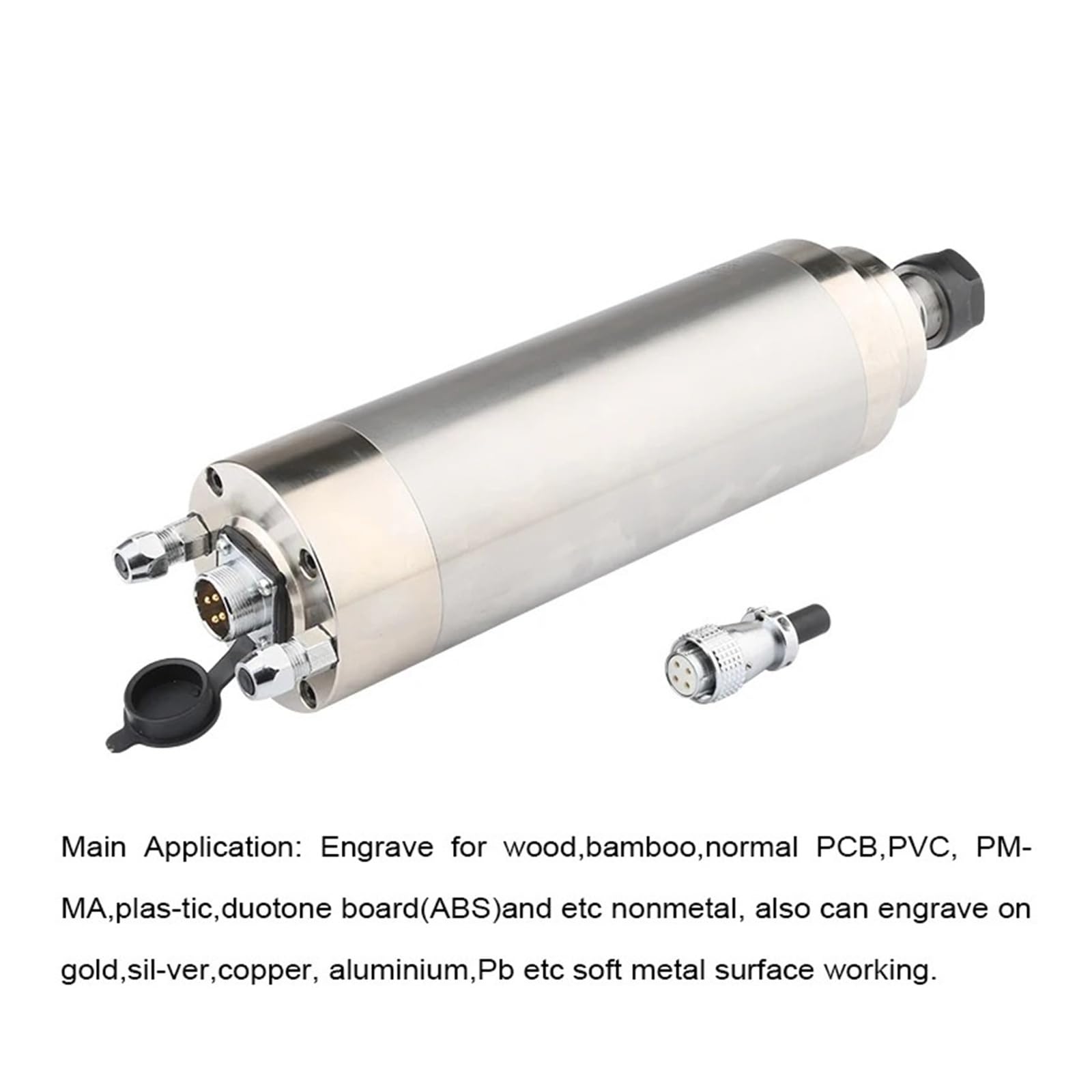 Motor de husillo CNC ER20 de 2,2 kW, refrigerado por agua, con 4 rodamientos for corte de metal, hierro y acero inoxidable. Rodamientos potentes
