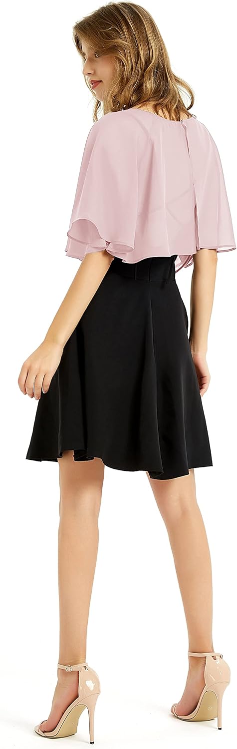 Women's Soft Chiffon Shawl Wraps Shrug for Evening Dress Wedding Cape Bolero Flapper Cover Up - Image 3