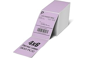 Package Mint Purple Thermal Labels (4x6 Inches, 500 Sheets)