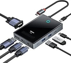 Baseus PioneerJoy 8-in-1 Type-C Hub | 4 Display Support (8K DP, 4K HDMI x2, VGA) | USB 3.0 x2, 100W PD, Type-C Data | Scre