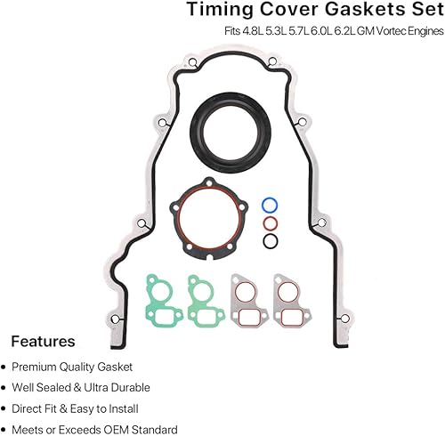 Miniatura 6 de Bomba de aceite M295HV de alto volumen con junta de tapa de distribución, compatible con Chevy Silverado, Suburban, Tahoe, GMC Sierra, Yukon,