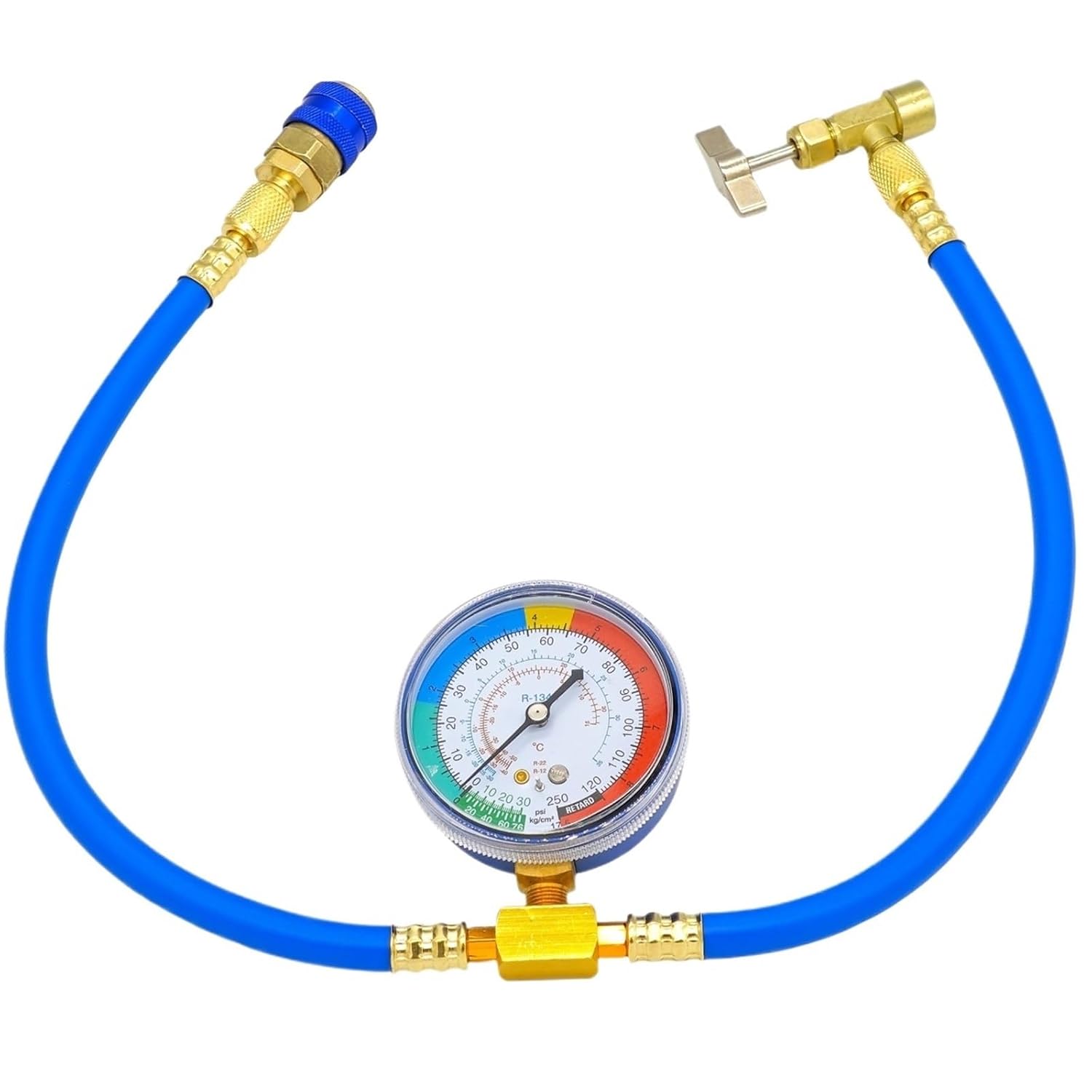 R134A Refrigerant Recharge Measuring Hose with Pressure Gauge(Style F)