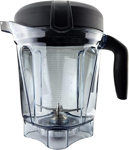 Contenedor de licuadora de 64 onzas, recipiente transparente para licuadora de alimentos con tapa de cuchilla, piezas de repuesto para licuadora