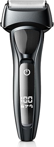 Afeitadoras eléctricas de papel de aluminio para hombres: maquinilla de afeitar eléctrica portátil para la cara, afeitadora recargable impermeable