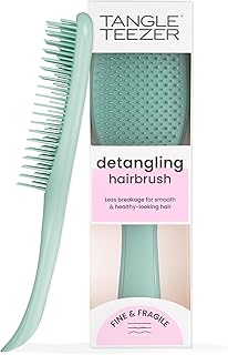 Tangle Teezer Fine and Fragile Ultimate Detangler Hairbrush - Escova Desembaraçadora de Cabelo Tingido, Fino e Frágil - Cerdas Suaves e Flexíveis de Altura Dupla - Menos Quebra e Sem Puxões