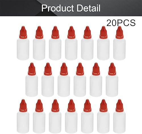Miniatura 4 de Othmro Botellas cuentagotas de plástico de ojo de laboratorio de polietileno de 1 oz, 20 piezas, gotero líquido exprimible de 1.0 fl oz boca fina a