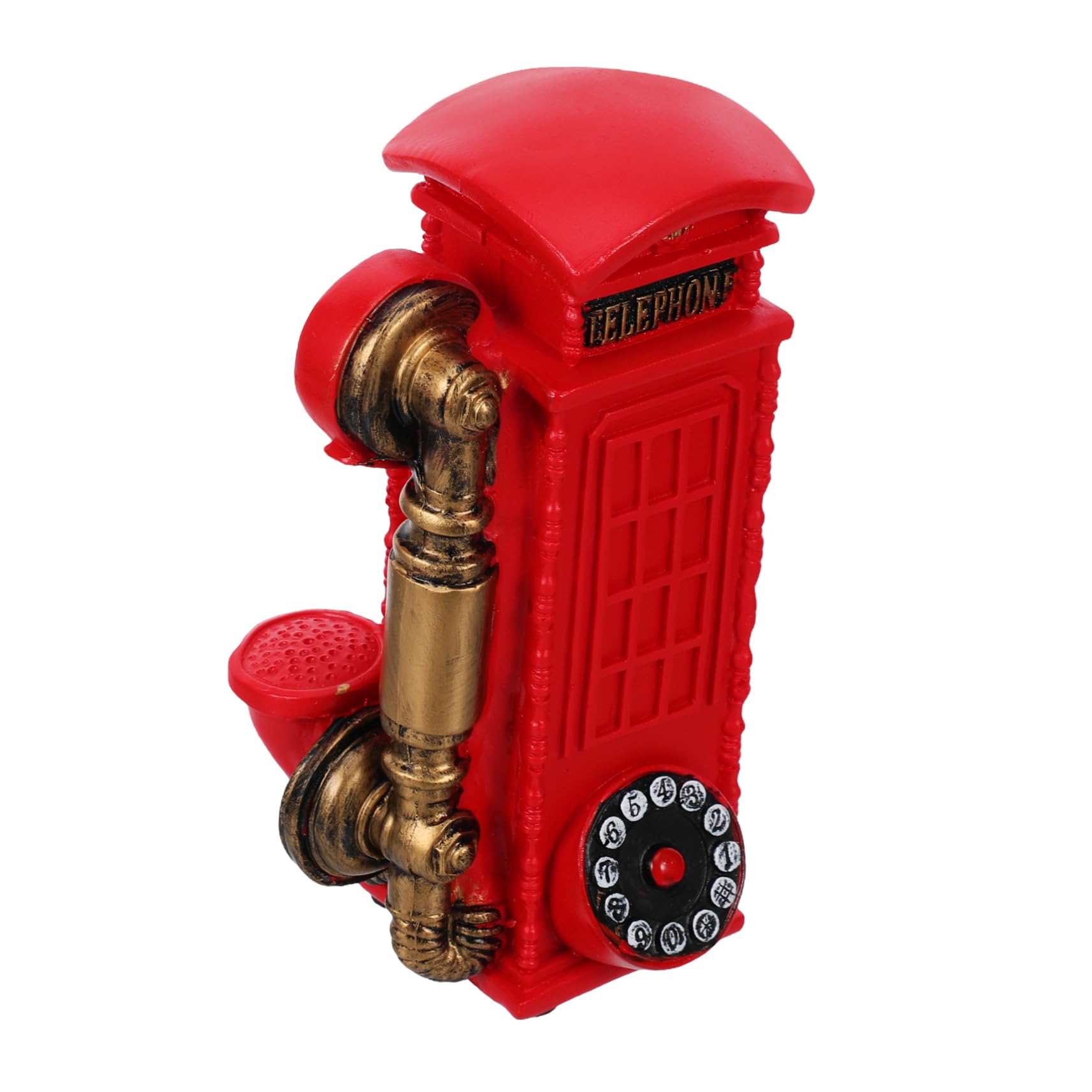 GOOHOCHY Vintage Telephone Booth Model Rotary Dial Phone Decoration for Home Decor Antique Ornament Classic Display for British Decor and Party Themes