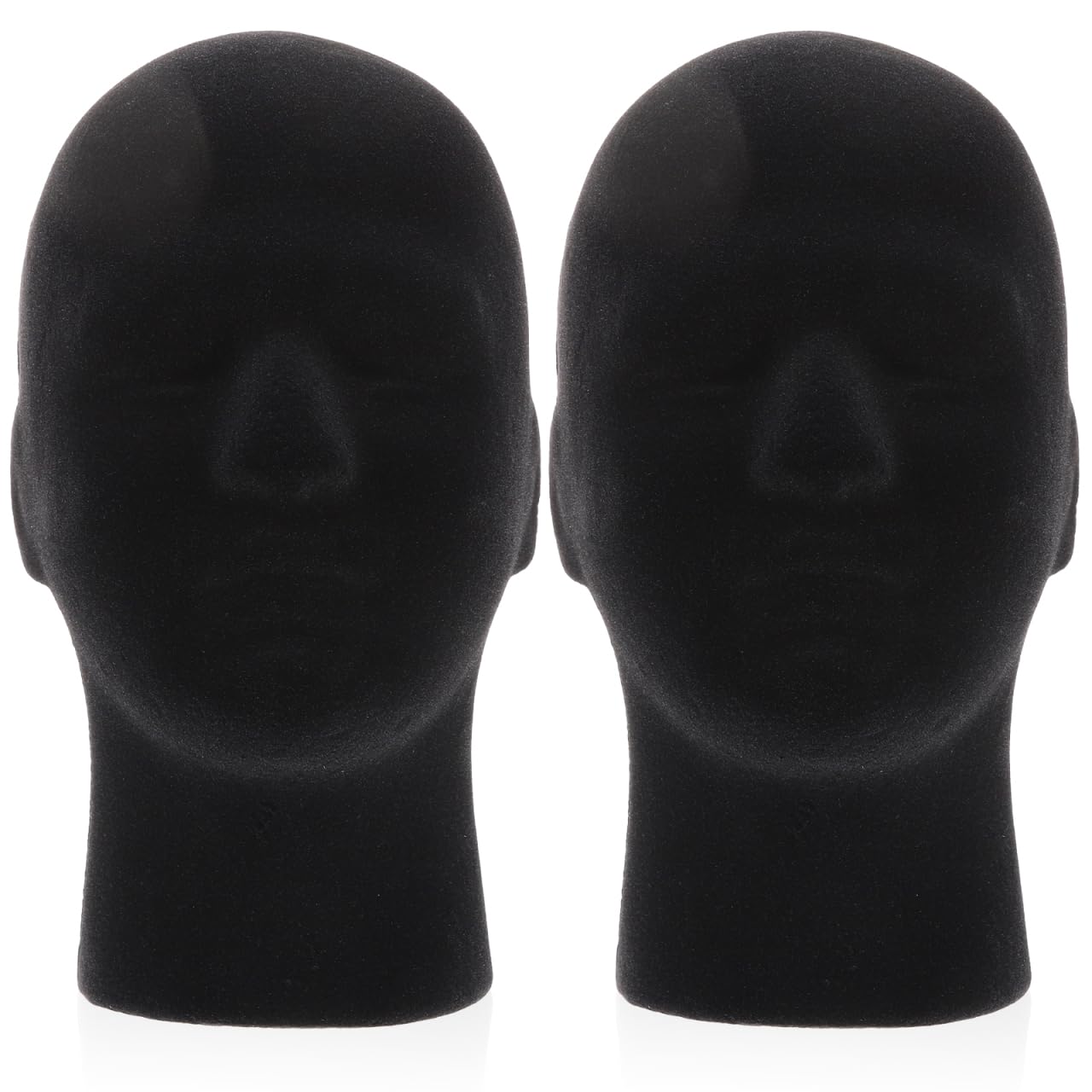 KALLORY Male Foam Mannequin Head 2 Pack 10.82In Wig Display Stand Hat Holder for Styling Practice Wig Drying and Hair Accessories Display