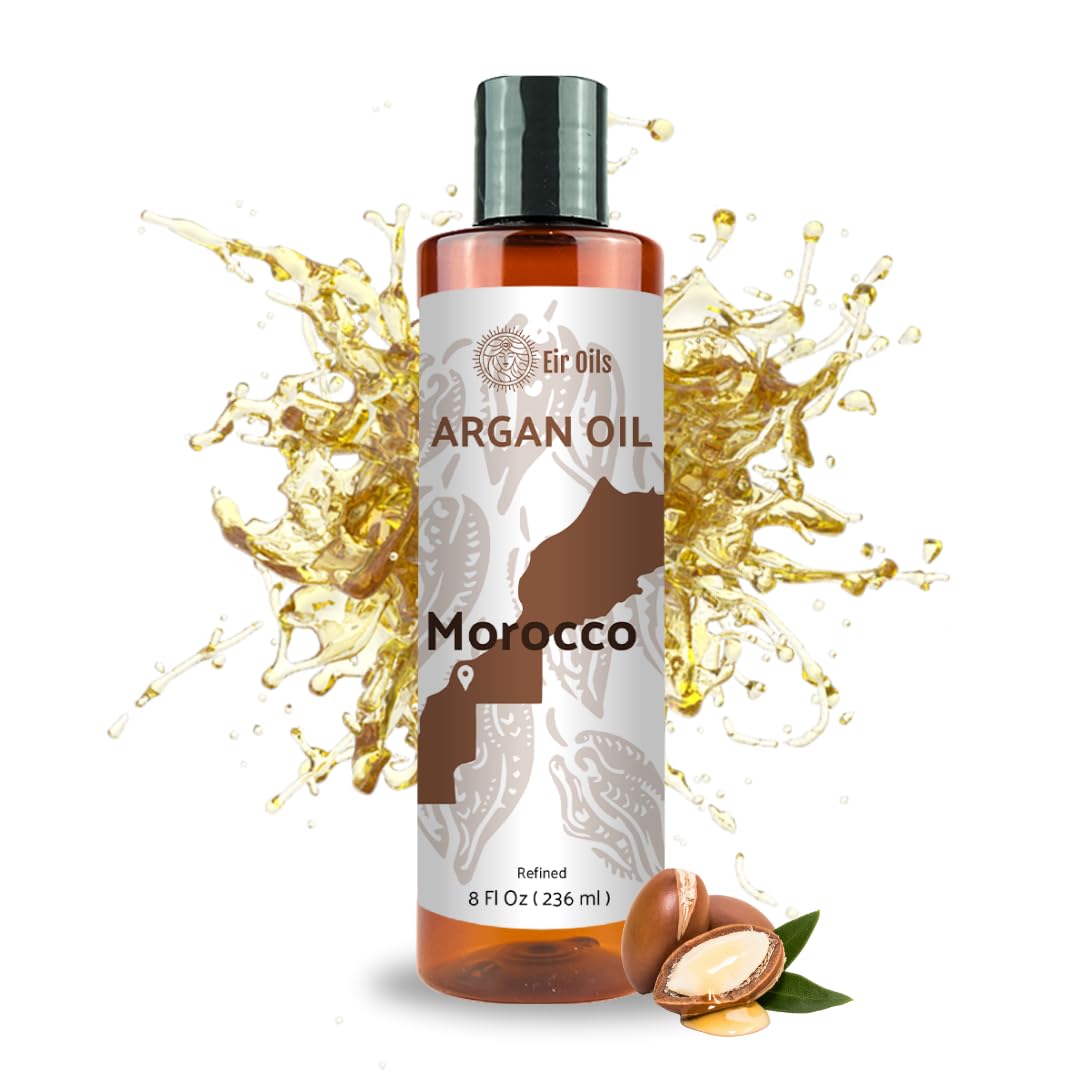 Argan Oil - By EIR Argan Oil of Morocco - Argan Oil for Hair - Argan Oil for Face - Argan Hair Oil - Argan Oil for Skin - Moroccan Hair Oil - Argan Oil for Hair Growth (8oz)