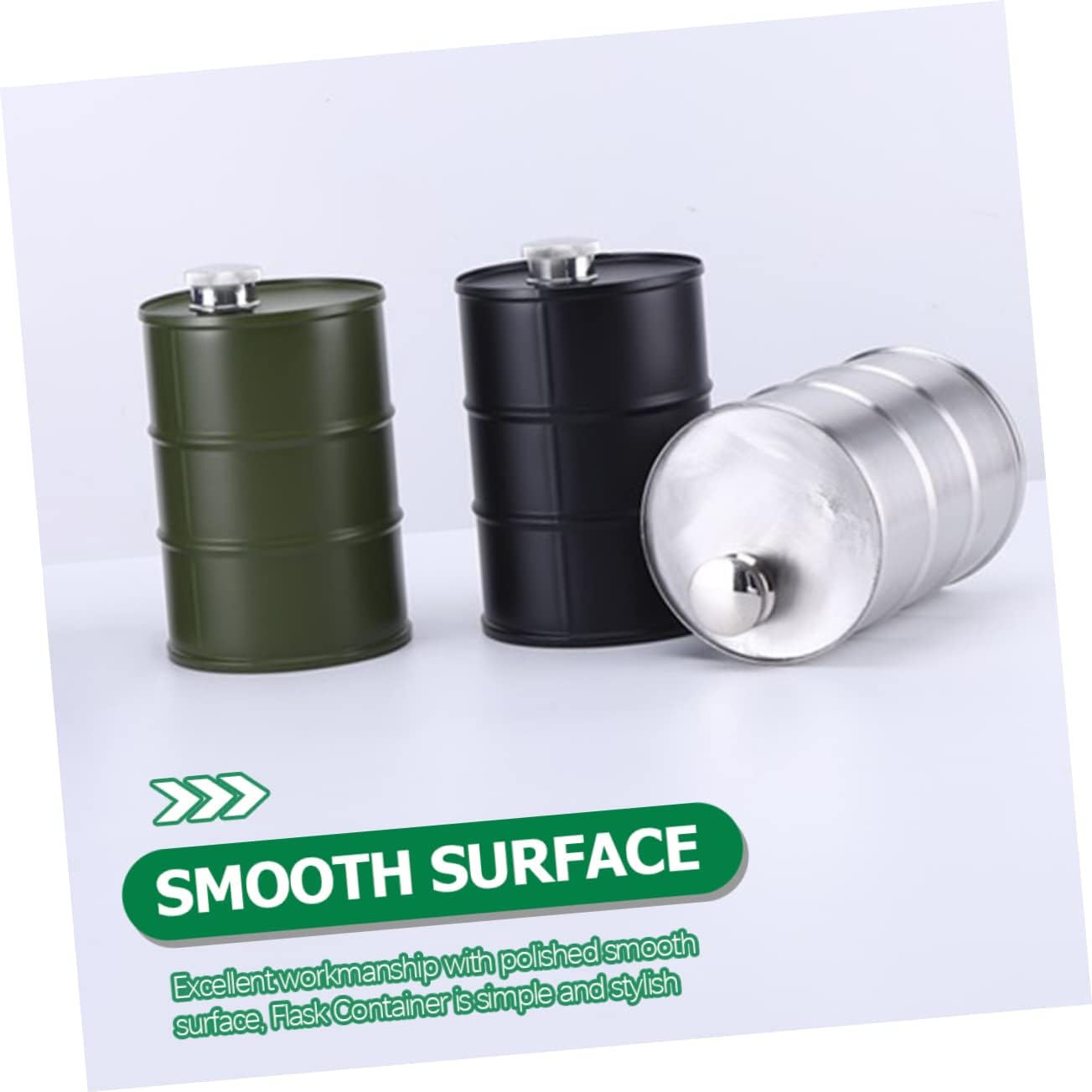 SOLUSTRE Stainless Steel Outdoor Camping Liquor Flask Gasoline Can Shape Hip Flask Lightweight Portable for Travel and Hiking