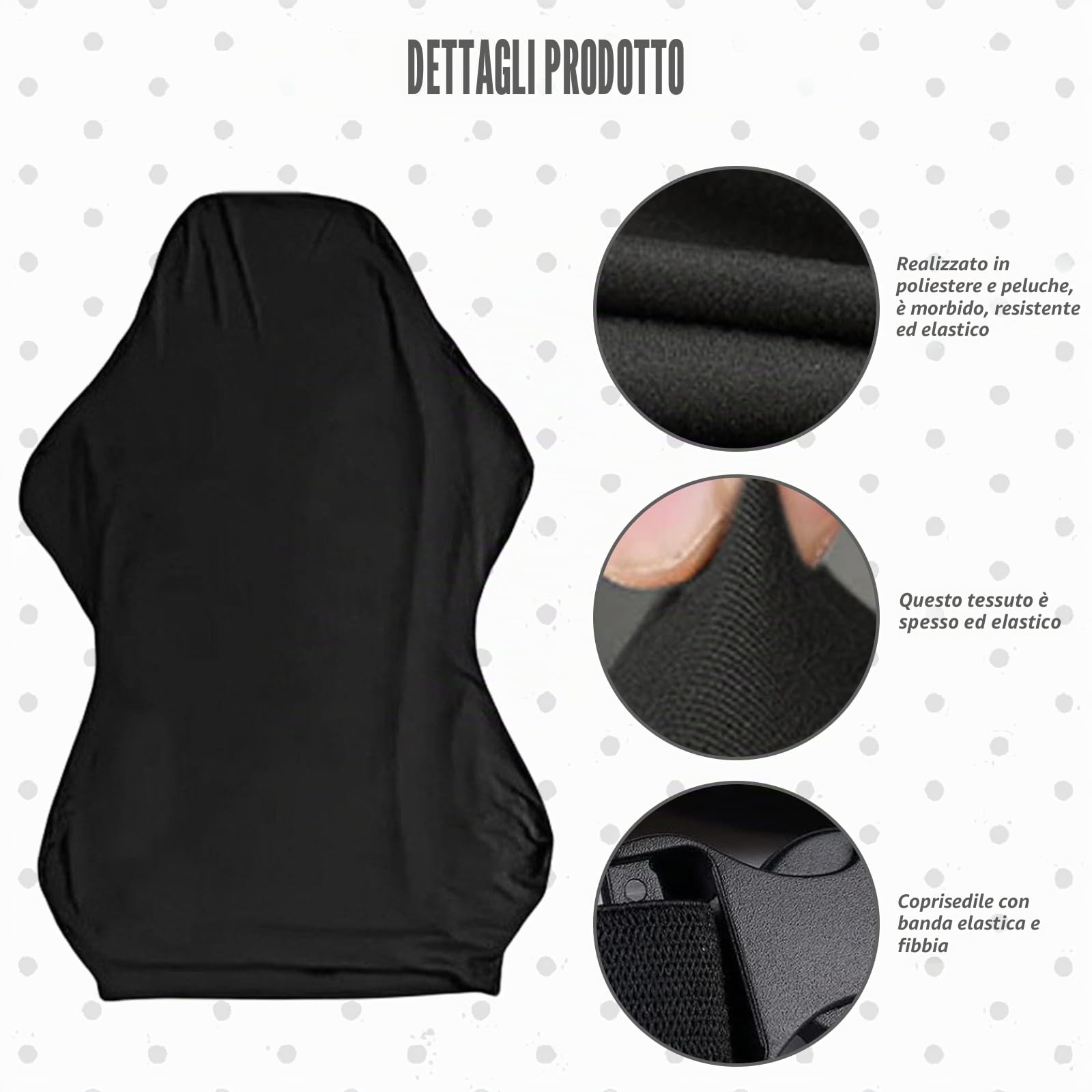 Rivestimento universale per sedia da gioco con braccioli, schienale e coprisedile, con 1 paio di copriauricolari – Rivestimento di alta qualità per sedia da ufficio