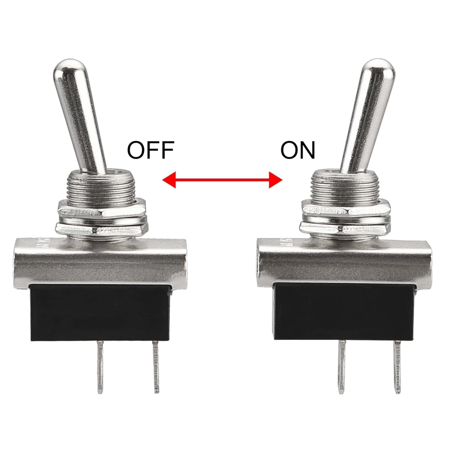 Interruptor de palanca SPST ON/OFF 2 pin con tapon, 1 Unidad - imagen 3