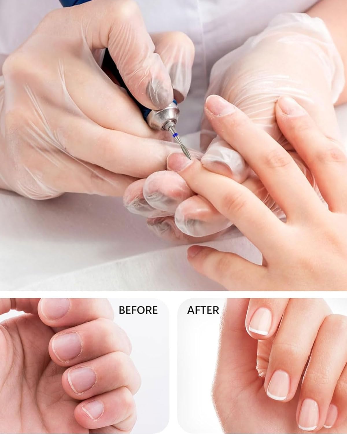 Punte Fresa Unghie,10 Pezzi Punta da Trapano per Fresa Manicure Elettrica Professionale Accessori per Lucidatura,Rimozione Gel,Pelle Morta,Strumenti per Manicure,manicure e pedicure