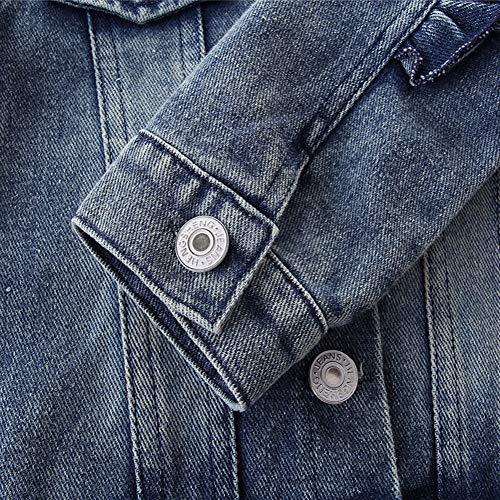 Blousons éclair en jean bébé avec broderie fleur et capuche denim - 5