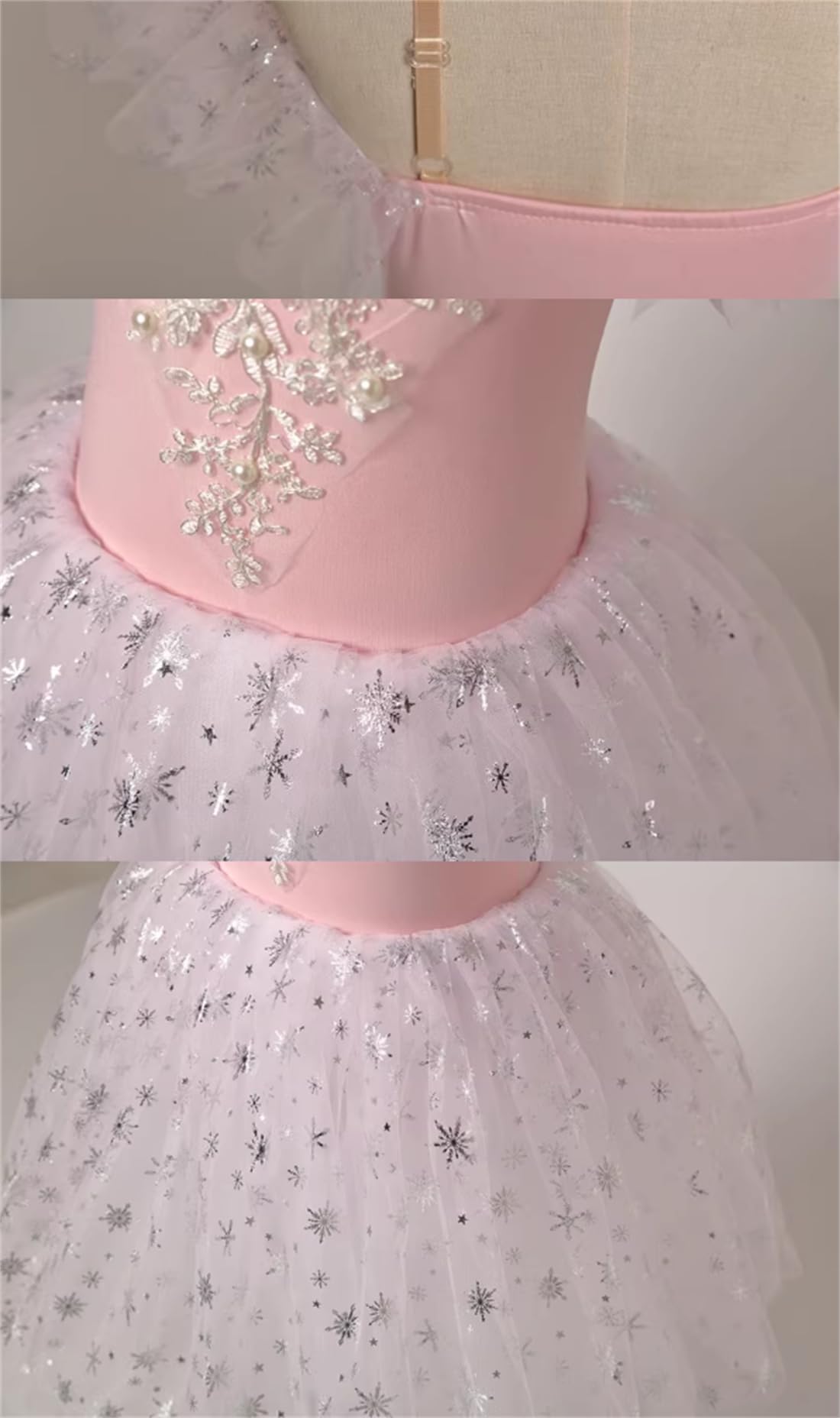 OTMYIGO Robes Tutu de Ballet pour Filles, Robe de Concours de Danse, Tenue de Patinage féerique pour Enfants, Costume de Danseuse de Salle de Bal