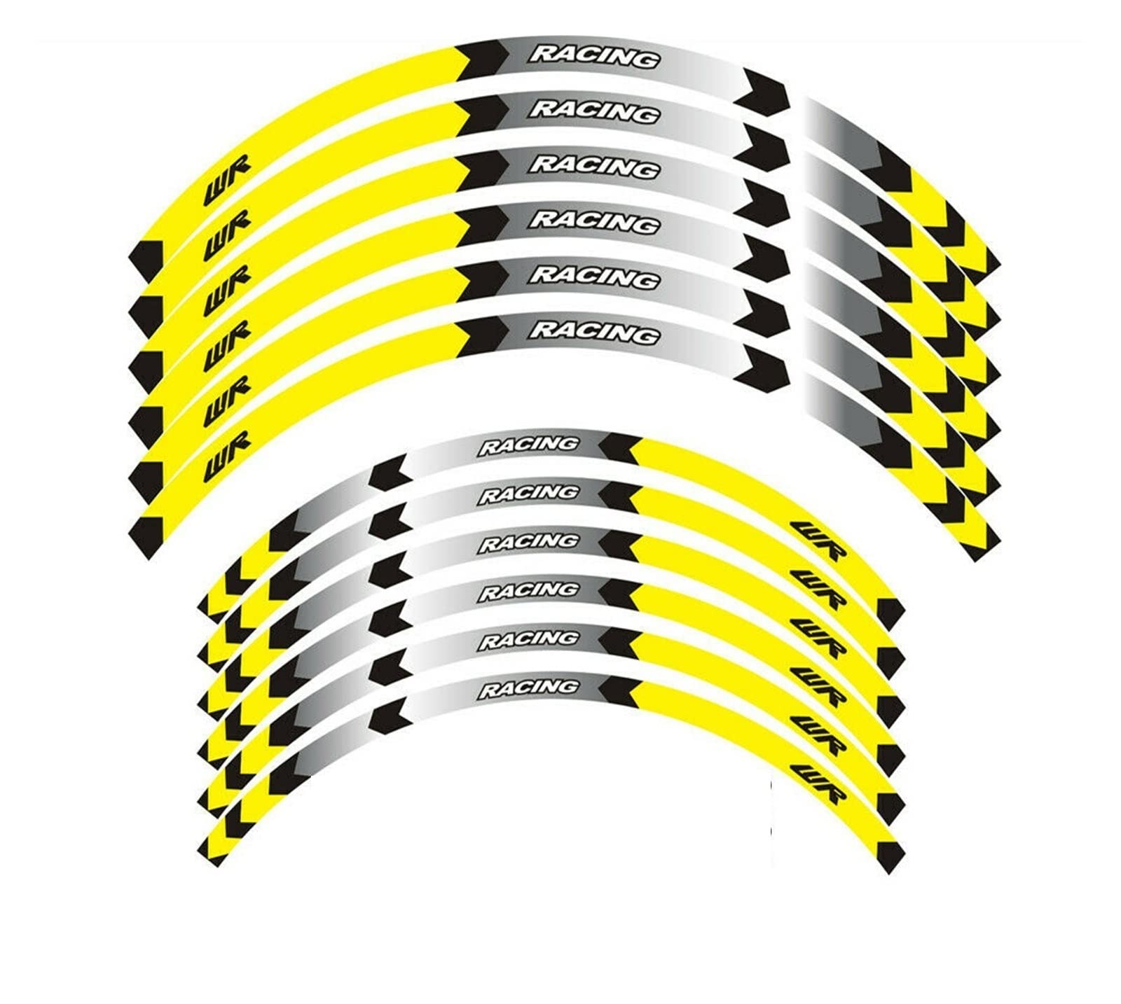 Autocollant pour jantes 21 18 moto kit deco roue WR250F silver