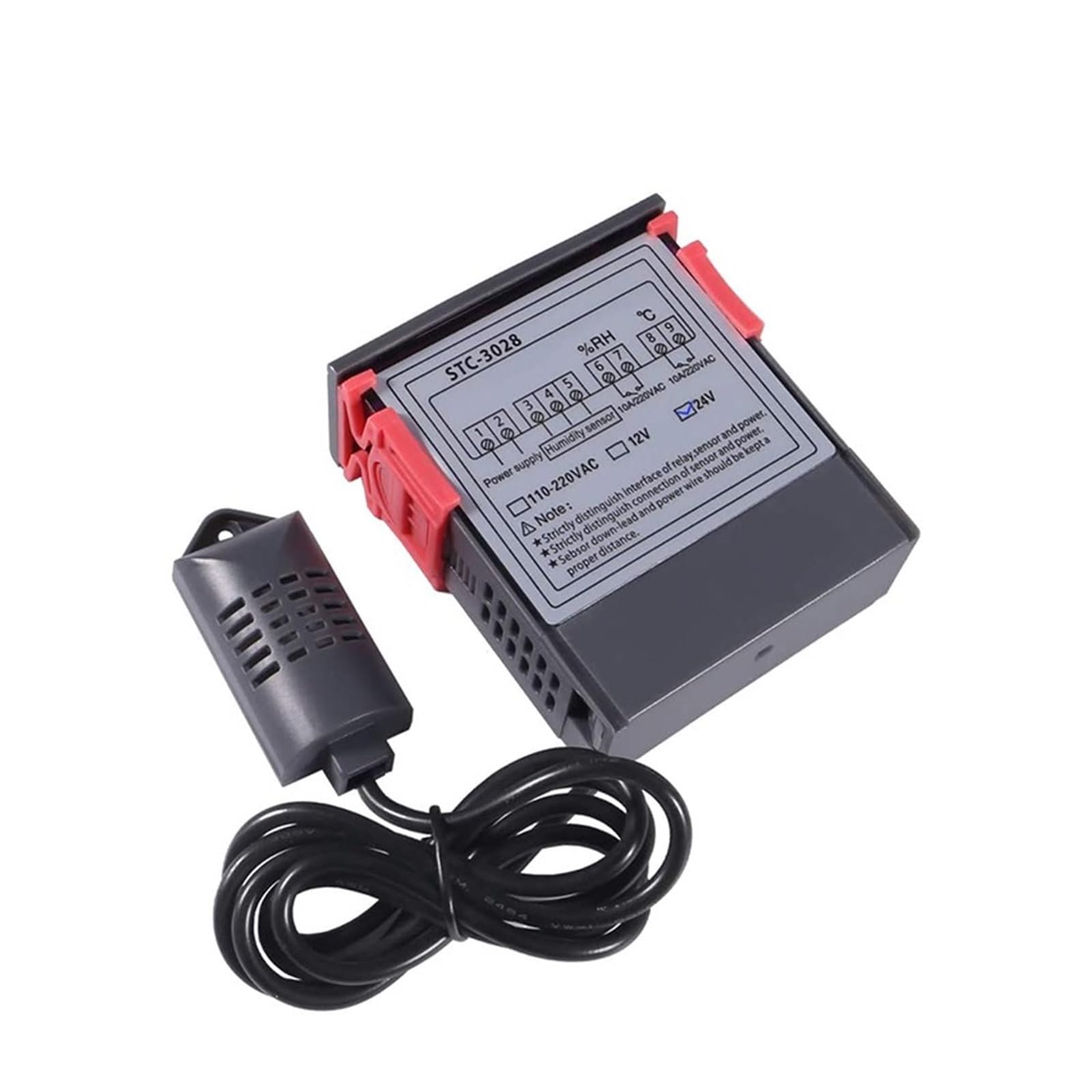 STC-3028 Dualer Digitaler Temperatur-Feuchtigkeitsregler 12V 24V 220V Thermoregulator-Thermostat for Die Kühlung Im Inkubator(STC-3028 24V)