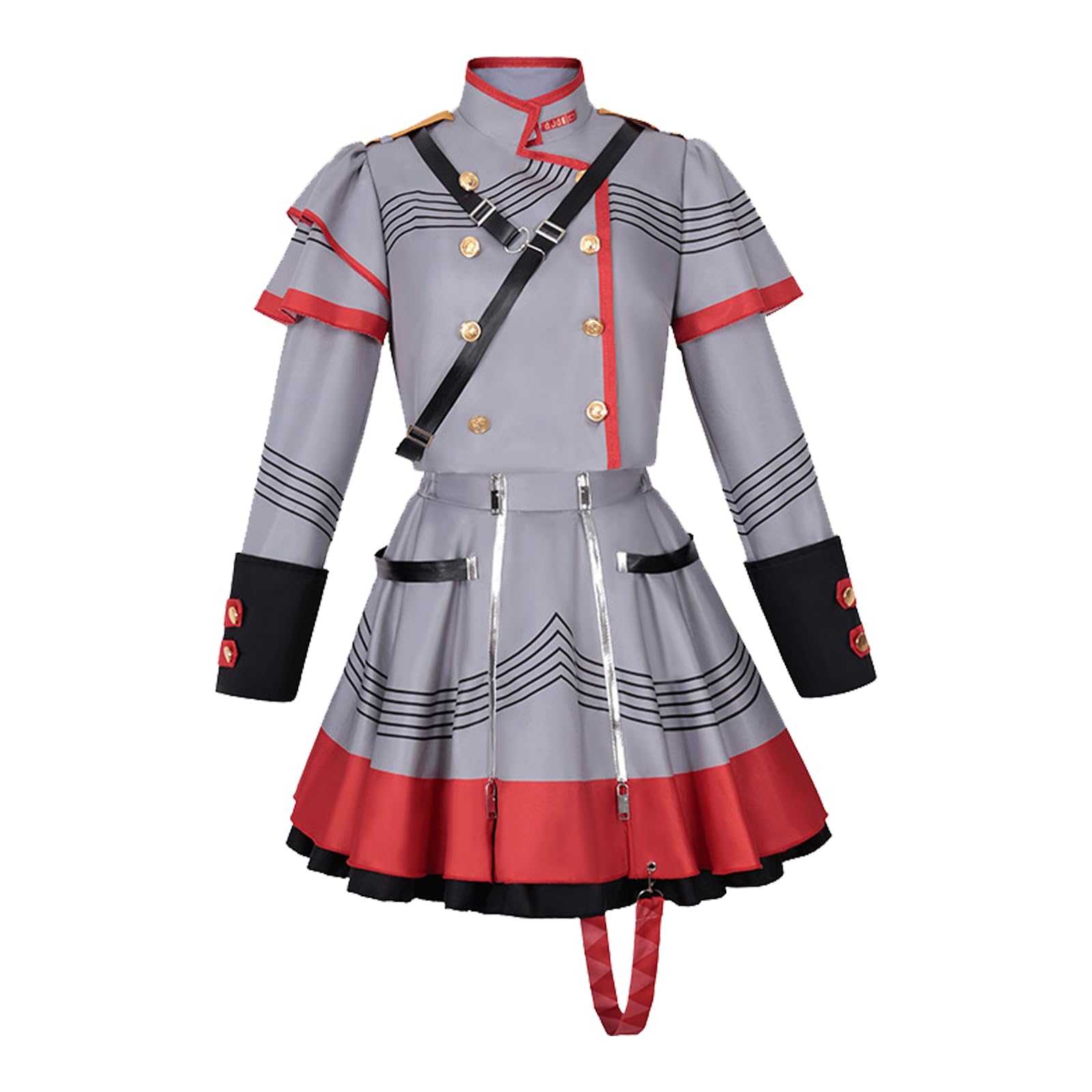 jrswai Women Ainme Cosplay Costume Gothic Military Uniform Dress Halloween Outfits Full Set