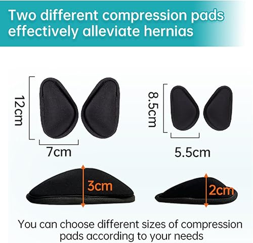 Miniatura 7 de Cinturón de hernia mejorado para hombres y mujeres, cinturón de soporte de hernia inguinal con 4 almohadillas de compresión médica extraíbles,