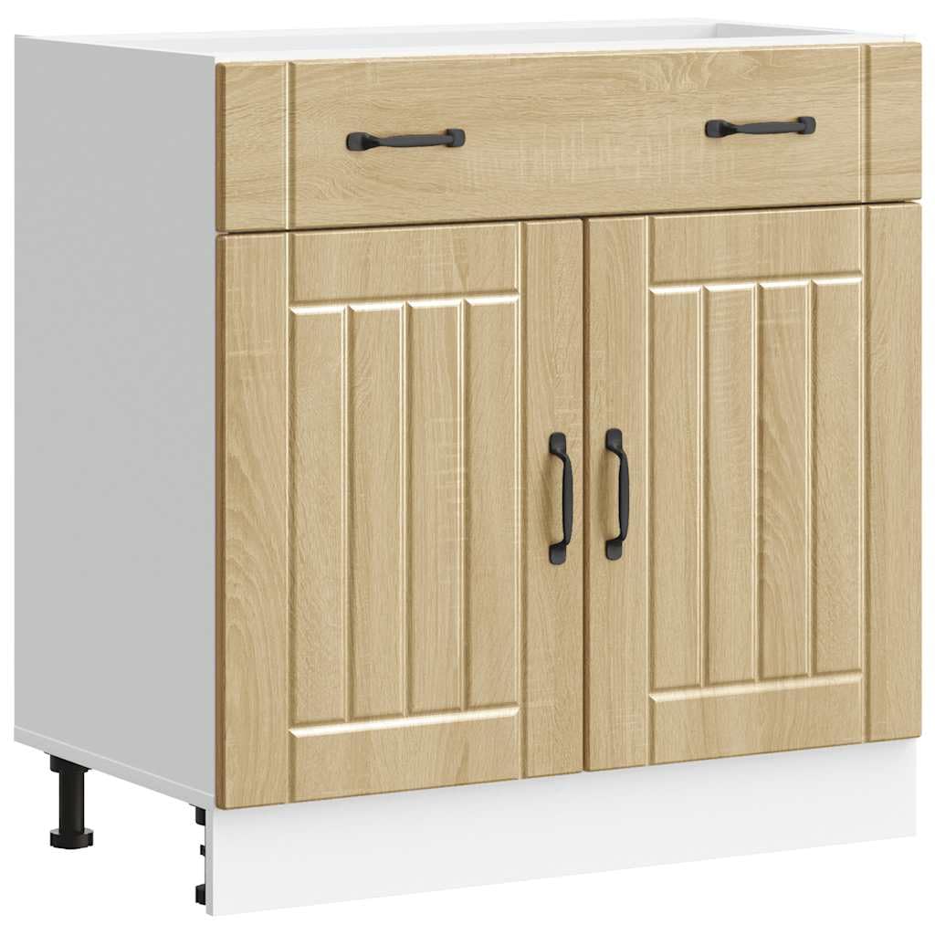 vidaXL Armoire de Cuisine Lucca chêne Sonoma Bois ingénierie, Meuble d'évier, Meuble de Cuisine avec tiroir, Meuble de Cuisine à tiroir