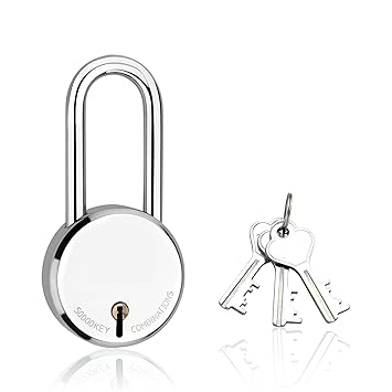 Gintl L E V I S Atoot Round 40 mm 5 Levers Lock, Long Hardened Shackle, Steel Body with 3 Keys