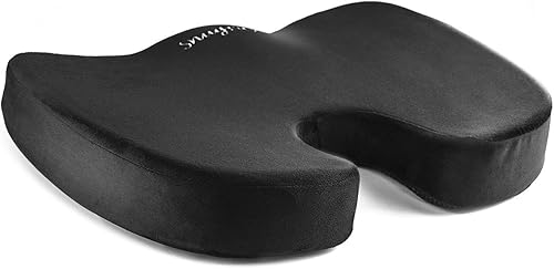 Miniatura 5 de SnugPad cojín de asiento ortopédico de coxis de espuma viscoelástica para dolor de espalda, ciática y coxis, reduce el dolor de ciática y coxis,