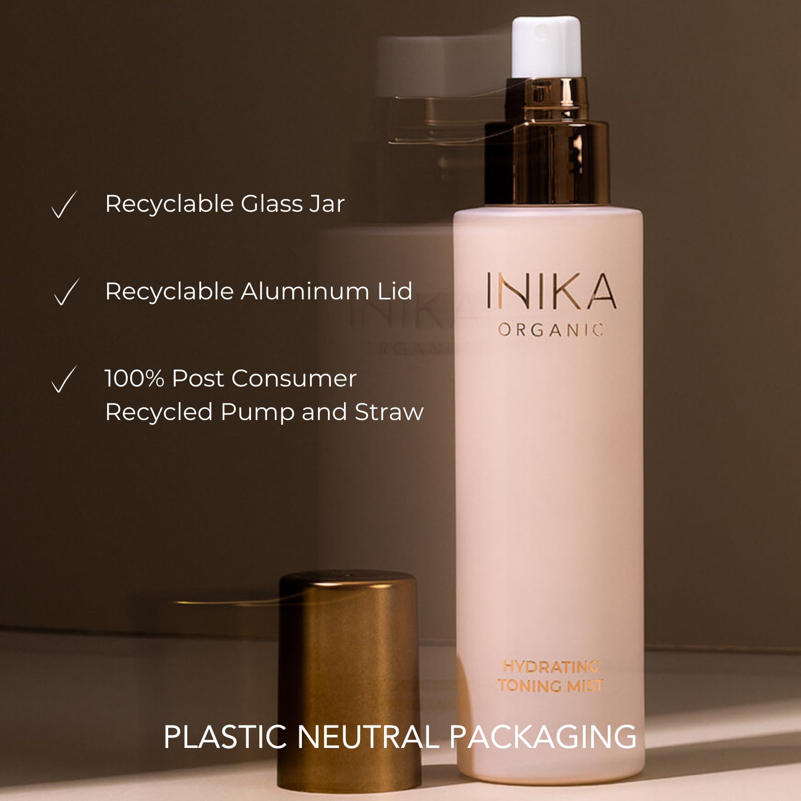 INIKA Organic Hydrating Toning Mist. Antioxidant rich spray to soften and refresh skin. Natural, Vegan and Cruelty-Free Formula.
