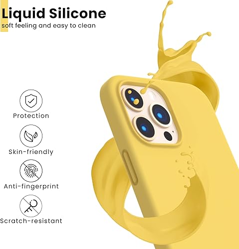 Miniatura 3 de ORNARTO Funda de silicona líquida a prueba de golpes diseñada para iPhone 13 Pro Max de 6.7 pulgadas, goma de gel, protección integral antigolpes,