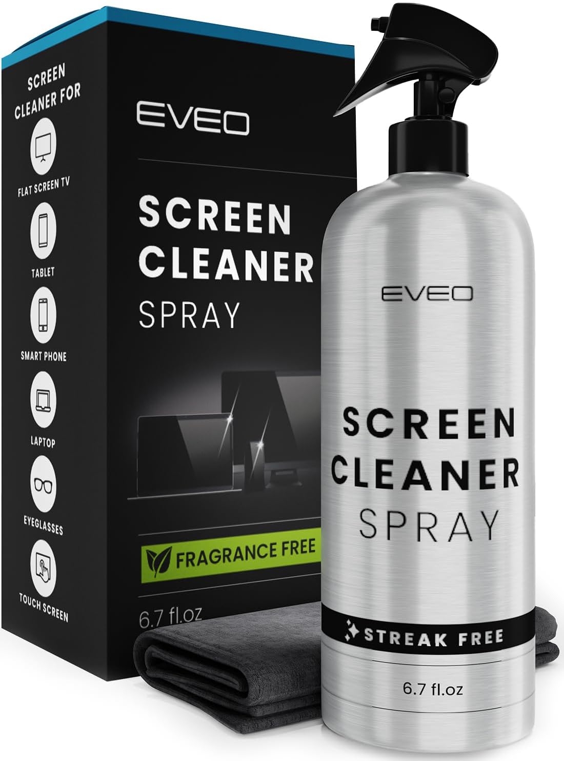 Screen Cleaner Spray and Wipe - TV Screen Cleaner for Smart TV and Electronic Devices: Computer, Laptop, Monitor, MacBook, iPhone - Microfiber Cloth Included - 1 Pack