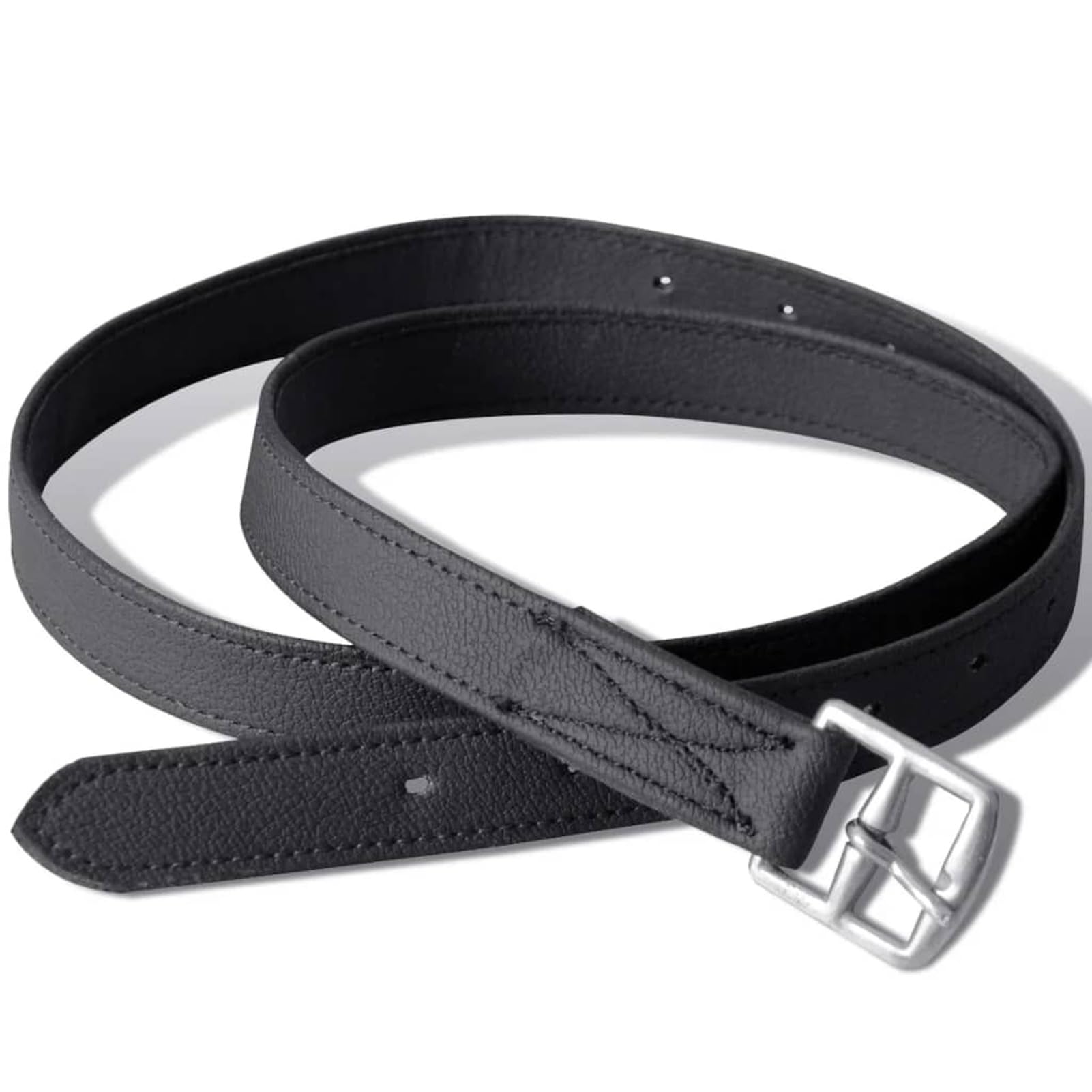 Homgoday Set de Montura de Caballo de 17.5" y Cuero Negro 12 cm, 5 en 1