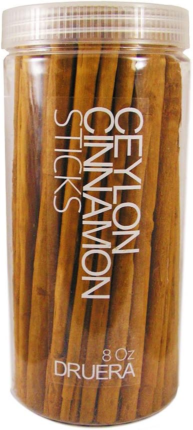 Ceylon Cinnamon Sticks 8 oz (227 grams) - Alba, the highest grade of Ceylon Cinnamon is freshly harvested and shipped from Ceylon by DRUERA