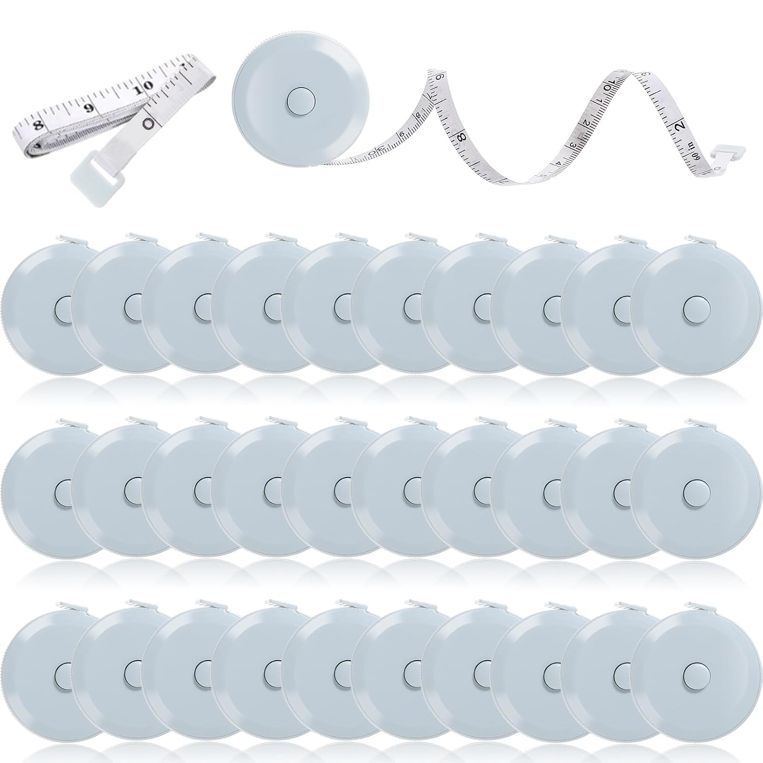 Retractable Tape Measure for Sewing 30 Pack Soft Fabric Measuring Tape for Body Measurements Double Scales Rulers for Tailor Cloth Knitting Craft Weight Loss Measurements （Light Blue