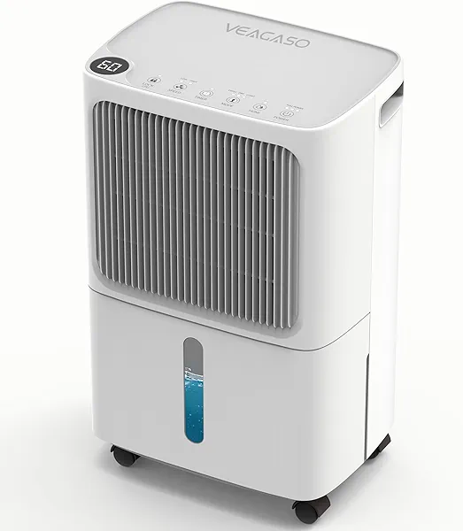 VEAGASO VEAGASO 2500 Sq. Ft Dehumidifier for Basement, 34 Pint Dehumidifiers For Home, Large Room, Auto Drain or Manual Drainage, Digital Control Panel, Auto Defrost, 24H Timer